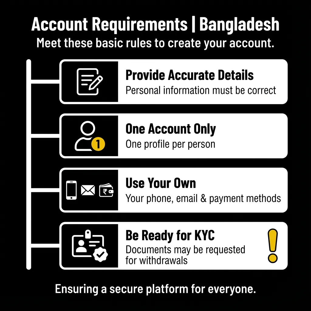 Babu88 account creation rules - one profile, accurate details, and verification
