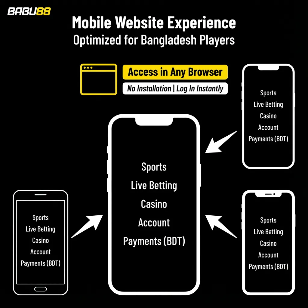 Access Babu88 on any smartphone via mobile-optimized browser site