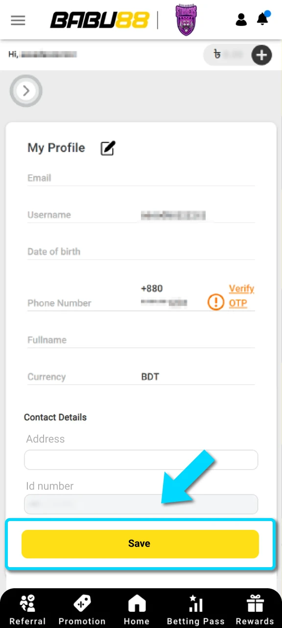 Submit your documents and wait for the Babu88 verification confirmation to start placing sports bets.