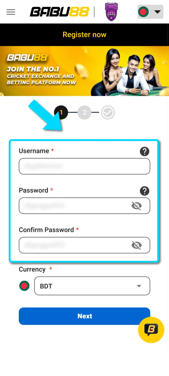 Provide your registration details accurately to join the Babu88 platform.