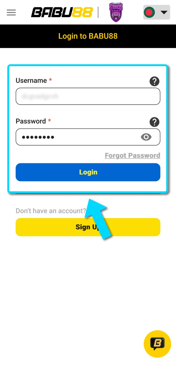 Access your profile and log in securely to start Cricket Betting on Babu88.