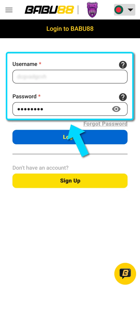 Authorize in your Babu88 account to start the safe money withdrawal process in Bangladesh.