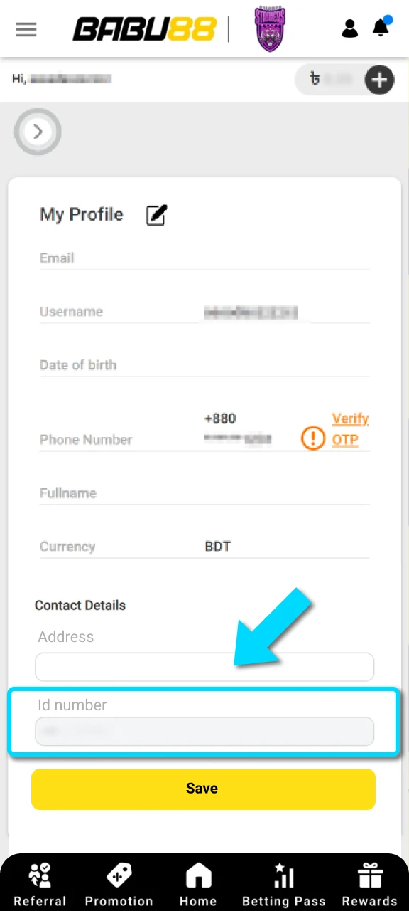 Upload documents for a Babu88 verification ID check and start betting.